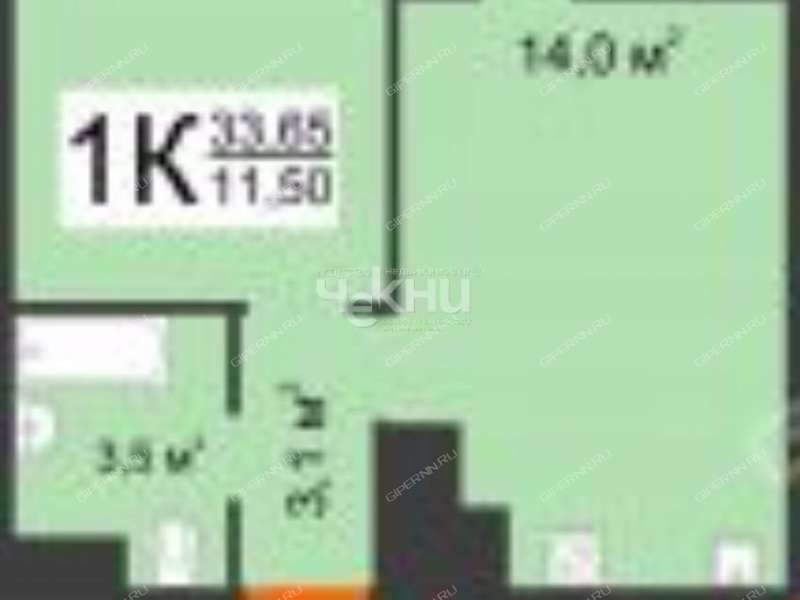 однокомнатная квартира на 2-й Дорожной улице дом 14