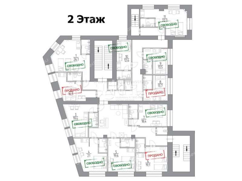 однокомнатная квартира на Алексеевской улице дом 24/27