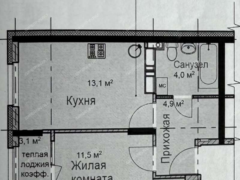 однокомнатная квартира на улице Новокузнечихинская дом 8