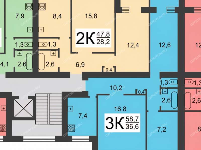 трёхкомнатная квартира на улице Героя Советского Союза Усилова дом 1 к4