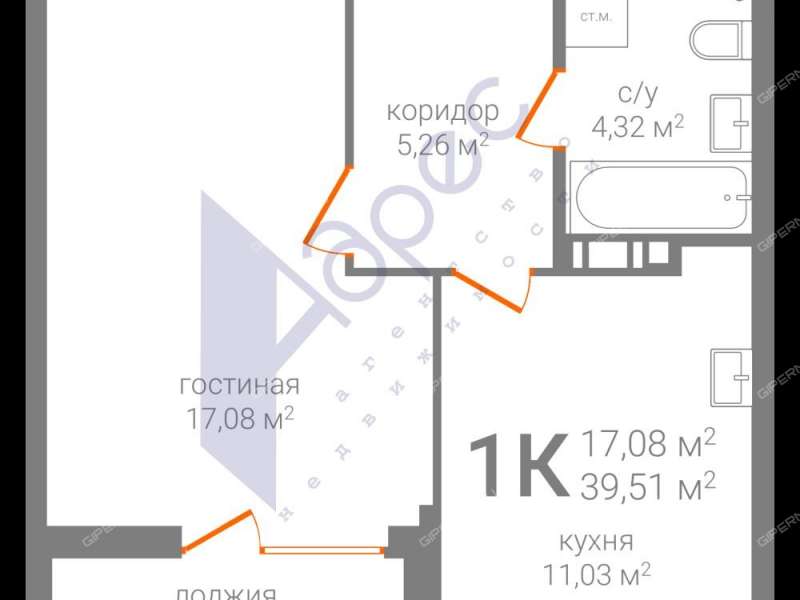 однокомнатная квартира в новостройке на улице Новикова-Прибоя