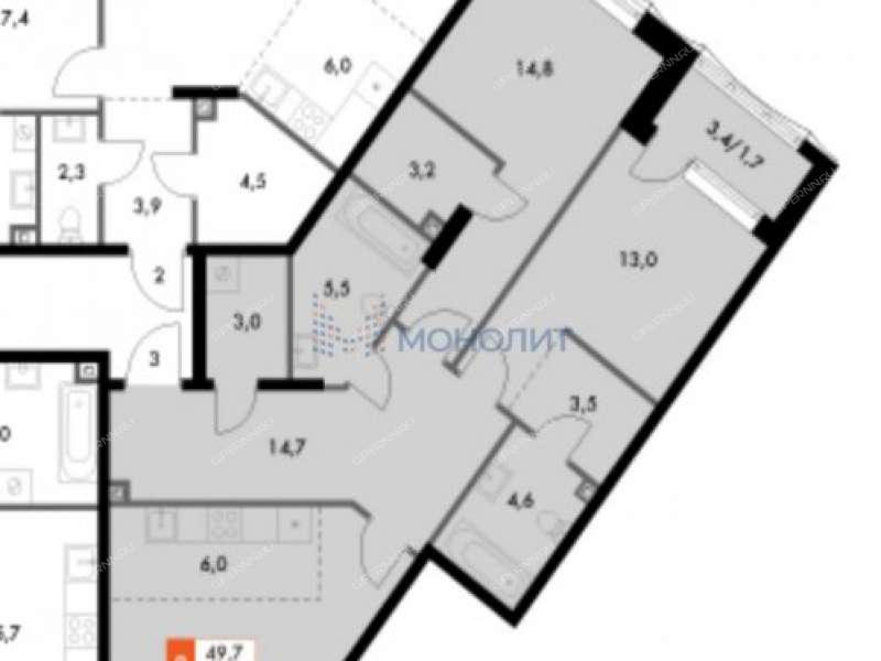 трёхкомнатная квартира на Черниговской улице