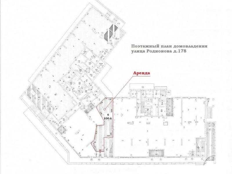 помещение под торговую площадь на улице Родионова