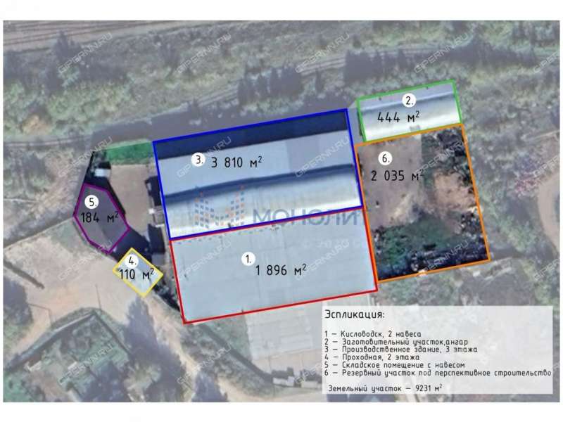 имущественный комплекс под склад, производственную площадь на Заводской улице город Богородск