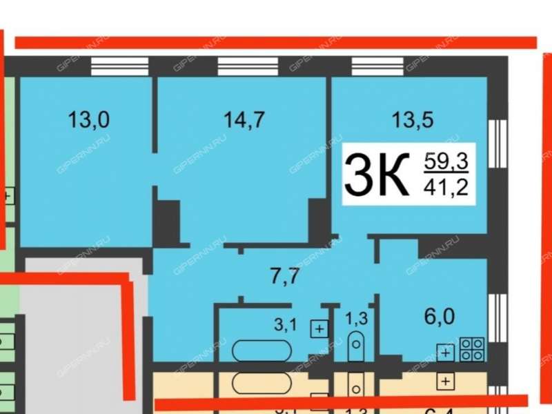 трёхкомнатная квартира на Чонгарской улице дом 20