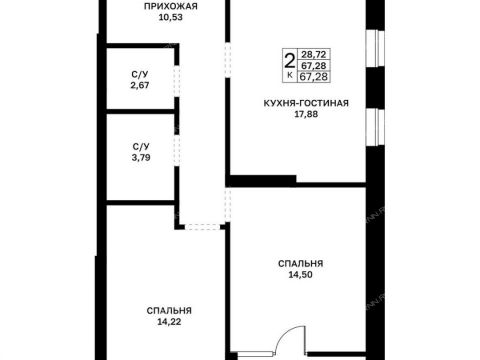 2-komnatnaya-v-granicah-ulic-strazh-revolyucii-gvardeycev-50-letiya-pobedy-evgeniya-nikonova-17 фото