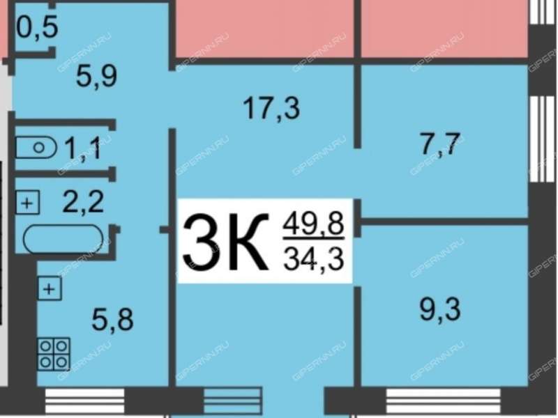 трёхкомнатная квартира на Южном шоссе дом 15