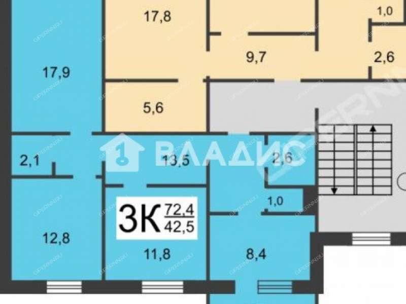 трёхкомнатная квартира на Молодёжном проспекте дом 38 к1