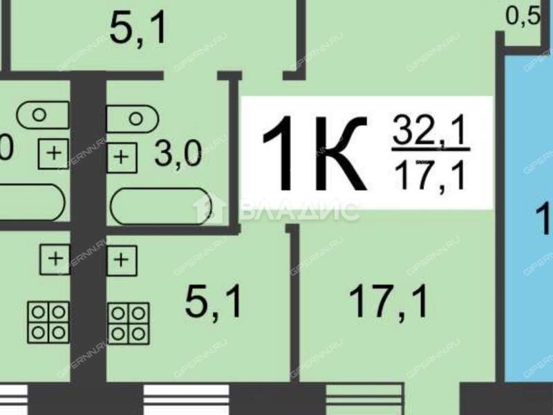 однокомнатная квартира на улице Лескова дом 22