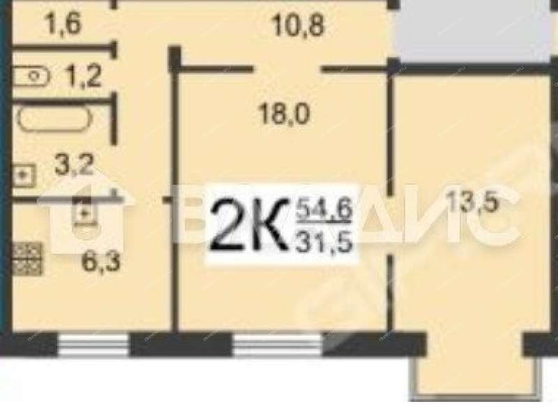 двухкомнатная квартира на проспекте Кирова дом 8