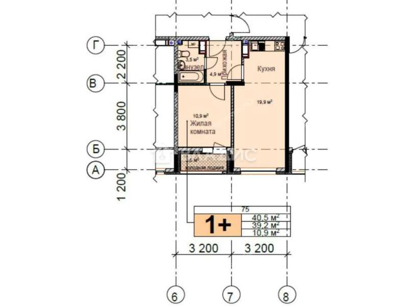 однокомнатная квартира на проспекте Героев Донбасса дом 9