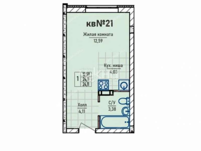 однокомнатная квартира в Инженерном проезде