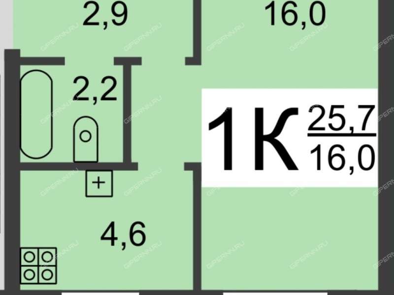 однокомнатная квартира на Турнирной улице дом 9