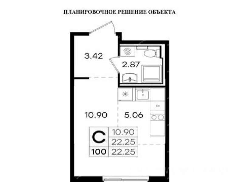 однокомнатная квартира на 2-й Дорожной улице