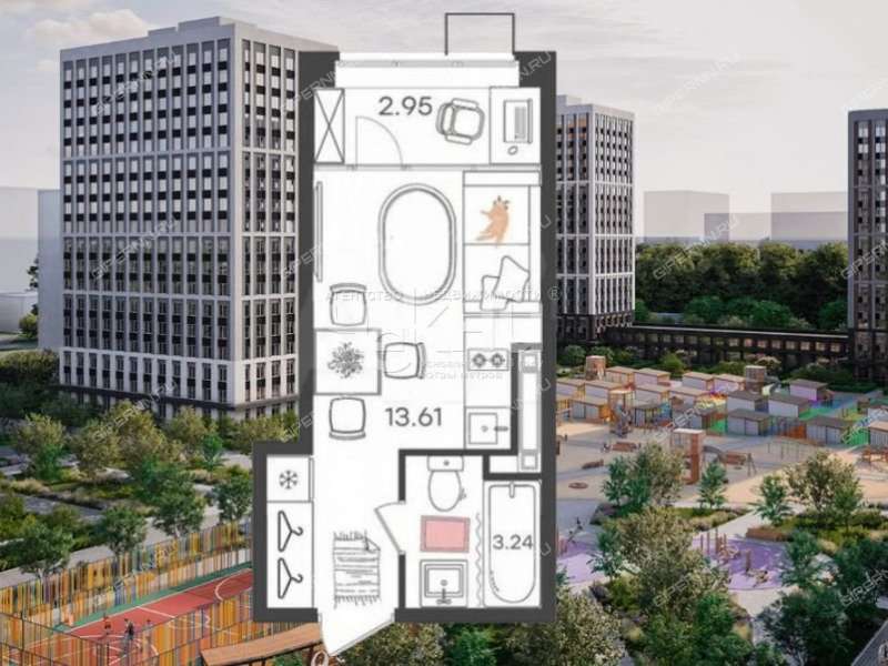 квартира-студия в новостройке на Львовской улице