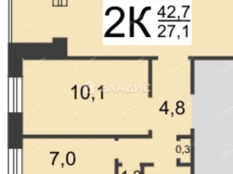 двухкомнатная квартира на улице Строкина дом 8