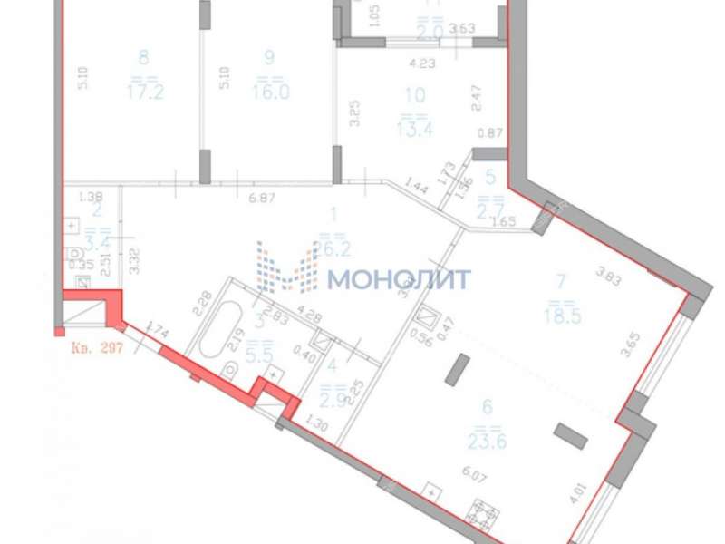четырёхкомнатная квартира на улице Владимира Высоцкого дом 1